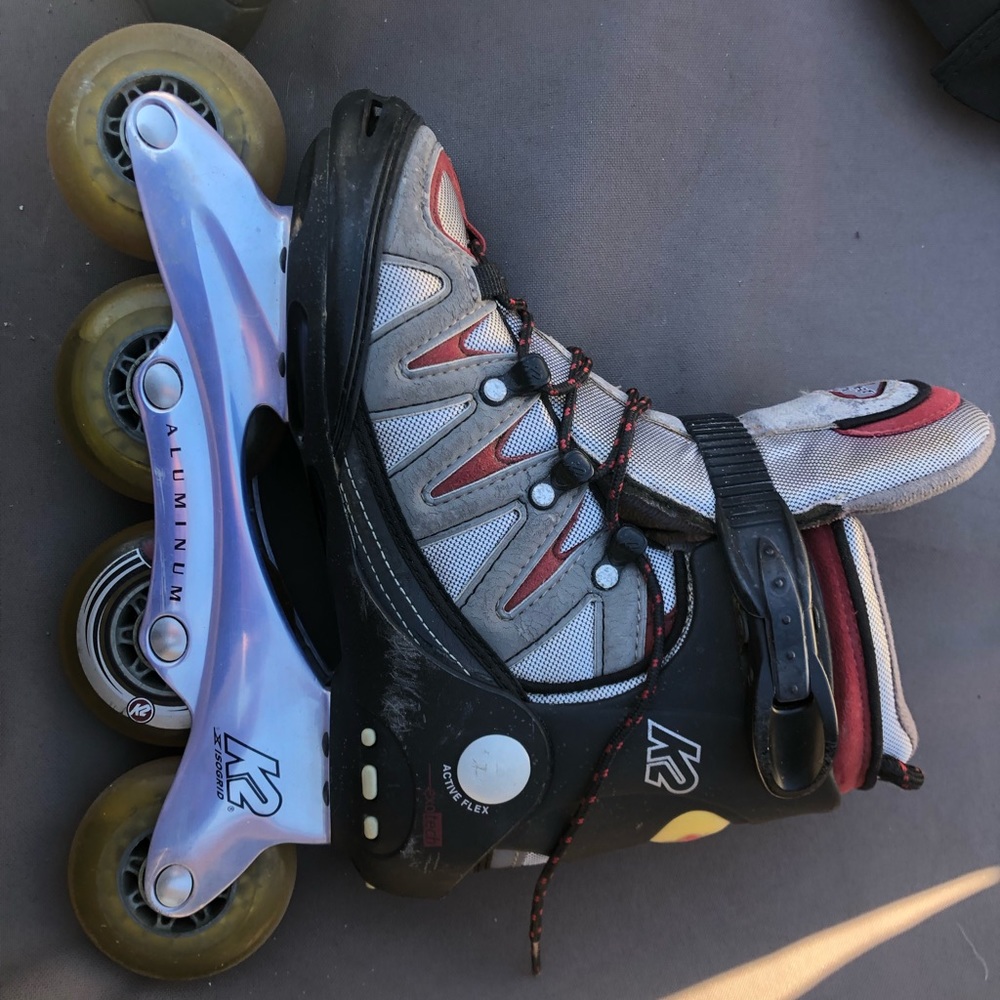 K2 Flight ALX-W Active Flex Exotech In-line Skates and Pads: wrist, elbow, knee